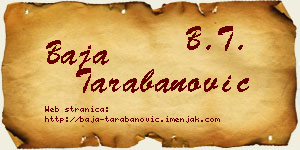 Baja Tarabanović vizit kartica